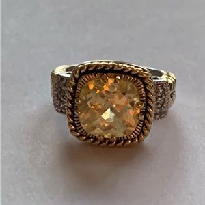 Lia Sophia Canary yellow stone ring - Size 7